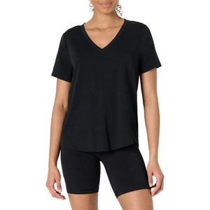 T-shirt de yoga léger à manches courtes et col en V pour femme, en mélange de coton modal doux et actif - Product Image 1