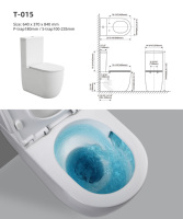 Toilettes modernes en céramique à double chasse d'eau pour salle de bains articles sanitaires à chasse d'eau directe puissante et fendue