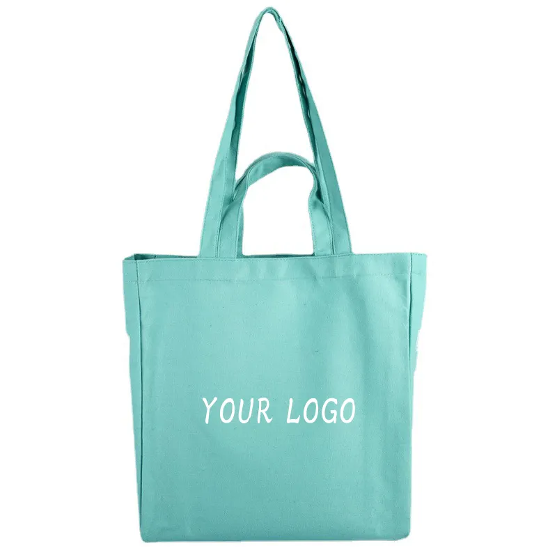 Wholesale 12oz 16oz 100% cotton tote bag customizable private label summer canvas hobo tote bag