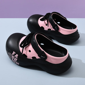 <b>Women's</b> <b>Crocs</b> Platform Sandals White Pink Thick Sole Height Increasing Non Slip Closed Toe Summer Wear - Product Image 3