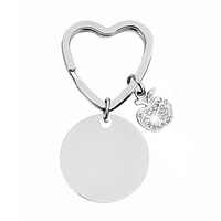 Porte-clés rond personnalisable Ywyougang avec charm en émail mignon, en acier inoxydable, multicolore pour femmes et filles