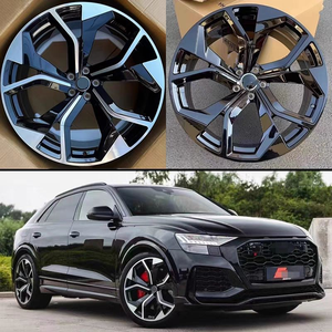 Ruedas Nuevas SRX para Automóviles de Pasajeros, 20" 22", Aleación de Aluminio, 5 Orificios, 5x112, 40 mm ET, para Audi Q8, Acabado Negro, Diseño Multirradio - Product Image 4