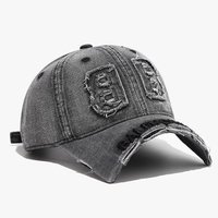 Nueva Gorra de Béisbol Casual de Estilo Retro con Parche de Doble Letra B, Visera Desgastada, 6 Paneles, Corona Suave, Lavada y Desgastada