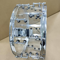 Tambour de parade martelé en aluminium argenté pour performance de fanfare, percussion, logo personnalisé, vente en gros, modèle élargi
