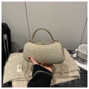 Bolsa de Mão <span class=keywords><strong>Clutch</strong></span> de Alta Costura para Vestido de Noite com Decoração de Corrente e Forro de Poliéster - Product Image 6