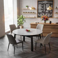 Ensemble de table à manger en marbre de style nordique rétro luxueux antique pour 4 personnes, style moderne, utilisation polyvalente pour appartement, villa, hôtel, Guangdong