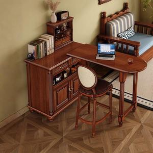 Meuble de bar en bois massif de style américain, extensible, avec cloison d'angle, servant de buffet de canapé, de bar à café, de meuble de salle à manger et de rangement d'entrée - Product Image 4