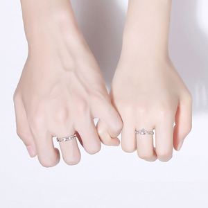 Moonstone Lovers <b>Couple</b> <b>Ring</b> Trend Personality Moonlight Crown Men Women ZIRCON <b>Couple</b> Adjustable <b>Ring</b> - Product Image 2