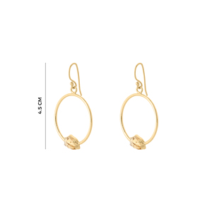 Pendientes de Aro Solares con Citrino Natural en Bruto, Diseño Orgánico de Lujo, Joyería Elegante Hecha a Mano para Mujer, Regalo - Product Image 5
