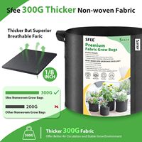 Sfee 5 pak pot taman tugas berat 7-galon kain non-tenun aerasi yang dipertebal untuk kentang bunga buah termasuk 5 Hitam