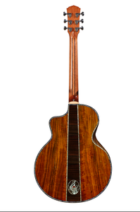 Guitarra Acústica Hecha a Mano con Incrustaciones de Pavo Real, Totalmente de Madera de Koa Maciza, 41 Pulgadas, Cutaway, Guitarra Folk de Madera Maciza, Acabado Brillante XLARRY, Personalizada - Product Image 2