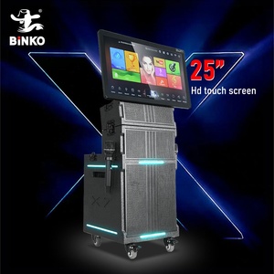 Binko Top Rank Màn Hình Thông Minh Hiển Thị Nhà Di Động Trolly <span class=keywords><strong>Wifi</strong></span> KTV Karaoke Juke Hộp Máy Nghe Nhạc Bằng Gỗ Hệ Thống Âm Thanh Loa - Product Image 4