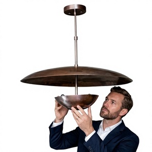 Lampe suspendue industrielle en métal, montage au plafond rond, décoration durable pour la maison, salon, lampe personnalisée pour intérieur - Product Image 1