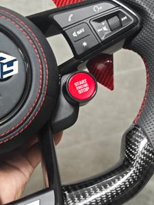 Volant de direction avec bouton de démarrage S-Line, demi-alcantara, fibre de carbone, palettes LED pour Audi TT R8 A4 A5 S4 RS6 A6 C7 RS Q5 <span class=keywords><strong>Q6</strong></span> - Product Image 3