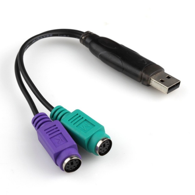 USB to PS/2 Adapter Cable for Desktop/Laptop Keyboard/Mouse Converter PVC Material CCA Conductor Plug and Play 20cm in Stock