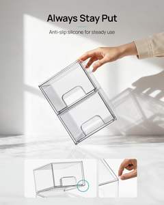 Clear Stackable <b>Storage</b> <b>Drawers</b> Plastic box Makeup <b>Storage</b> boxes - Product Image 6