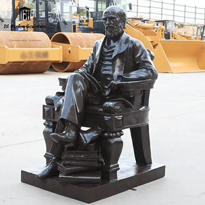 Estatua de Charles <span class=keywords><strong>Darwin</strong></span> de Tamaño Real, Escultura de Celebridad en Fibra de Vidrio con Acabado de Bronce Simulado para Decoración de Jardines de Museos Universitarios - Product Image 2