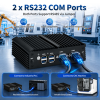 Mini PC Firewall CWWK J4125 Quad i226-V con LAN de 2.5GbE, 2 puertos RS232 COM, AES-NI, OPNsense, sin ventilador, industrial, integrado.