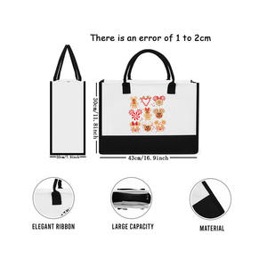 1 pezzo modello di snack Disney spedizione grande borsa <span class=keywords><strong>da</strong></span> spiaggia in tela personalizzata regalo con monogramma a - Product Image 2