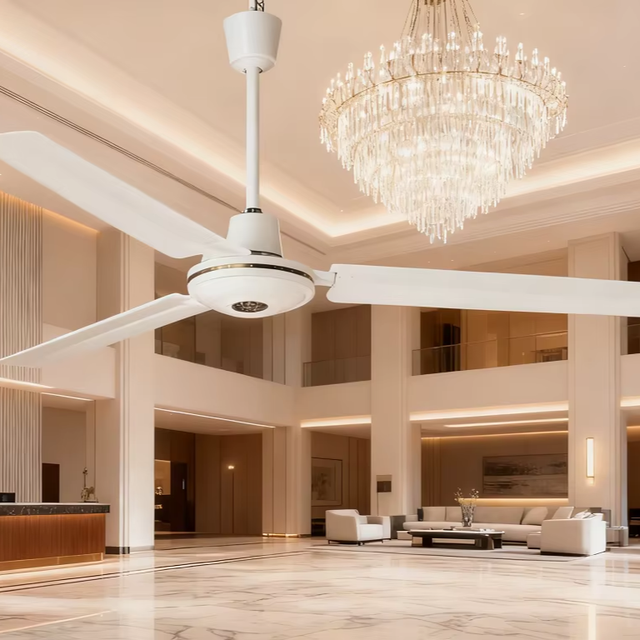 56-Inch Commercial Industrial Metal AC Motor Ceiling Fan-Mechanical Control Electric BLDC Motor Air Purification Quiet Design
