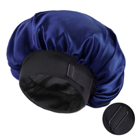Bonnet de nuit en satin double couche, grande taille, avec boucle réglable, pour femmes, bonnet de sommeil réversible pour cheveux bouclés