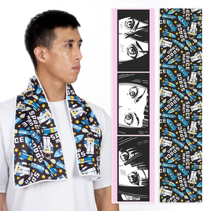 ผ้าขนหนูออกกำลังกายผ้าฝ้ายพิมพ์ลายสองชั้น ขนาด 22x100 ซม. |   เทคนิคการพิมพ์แบบซับลิเมชั่นแบบคลาสสิกสำหรับยิม มาราธอน และโยคะ - Product Image 2