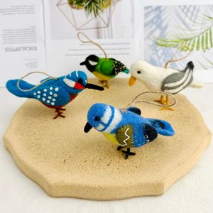 Hecho a mano dibujos animados lana fieltro pájaro Gaviota grúa llavero colgante ecológico decoración <span class=keywords><strong>foto</strong></span> regalo - Product Image 1