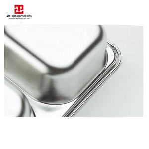 Plateau de nourriture en métal en acier inoxydable plateau de désordre plat de service de nourriture en acier inoxydable de qualité alimentaire plateau de déjeuner d'école à 4 compartiments - Product Image 5