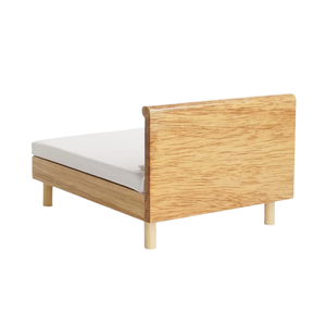 Деревянная мини-мебель кукольная кровать 1:12 кукольный домик миниатюрная кукольная кровать простая двуспальная кровать с матрасом - Product Image 2