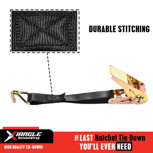 <span class=keywords><strong>Sangle</strong></span> à <span class=keywords><strong>cliquet</strong></span> de chargement multi-usages en polyester haute tension de 25 mm (1 pouce x 15 pieds) avec diverses options de crochets pour camion B - Product Image 3