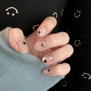 Venta al por mayor personalizado hecho a mano prensa en las <span class=keywords><strong>uñas</strong></span> punta artificial <span class=keywords><strong>uñas</strong></span> <span class=keywords><strong>postizas</strong></span> arte estilo chino estrella ojo de gato - Product Image 1