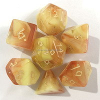 Insert de dragon Polyhedral Acrylique/Résine Plastique DND Dice Games 4-Color Swirl 7-Piece Custom Logo Set