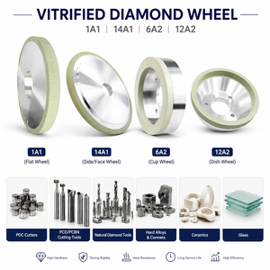 Meule diamantée en forme de coupelle de 150 mm personnalisée, à liant vitrifié, pour inserts de coupe PCD PCBN - Product Image 1