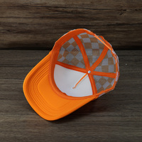 Oranje Mig Patroon Stijl Caps Met Rand Voor Buitensporten Hoge Kwaliteit Mannen Vrachtwagenchauffeur Hoeden Met Ademend Mesh