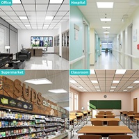 Panneau LED encastré CE RoHS 62x62 60x60 cm 150lm/W CCT sélectionnable 3000-6500K Panneau lumineux LED plat pour bureau