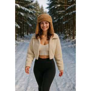 Gorro de Invierno con Orejeras de Piel Sintética Blanco Cálido, Accesorio Cómodo para Clima Frío Bonnet1127 - Product Image 5