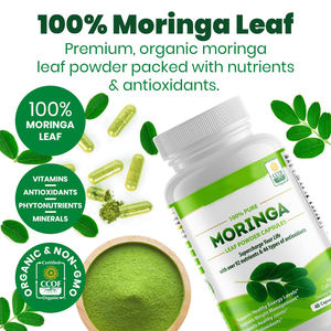 Biochealth GMP lal organik Moringa kapsülleri-saf Moringa Oleifera yaprak tozu takviyesi | Süper yeşiller toz hapları - Product Image 4