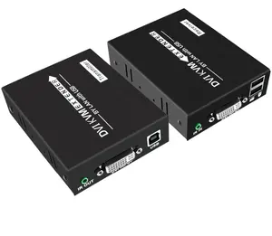 מכירה לוהטת 120m dvi KVM EXTENDER מעל חתול 5e/חתול 6 lan Utp RJ45 ETHERNET כבל עם עכבר מקלדת שליטה