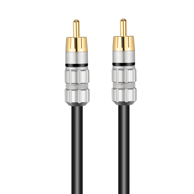 HIFI RCA Male to Male Gold Plated OFC Coaxial Audio Cable for Car Speaker Computer DVD Player in Stock