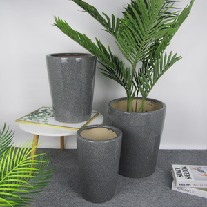 Chất Lượng Cao Hàng Ngày Gốm Bộ 3 Tráng Men Chậu Hoa Cho Nhà Và Vườn Sử Dụng Cho Trồng Cây Với Bụi Bẩn - Product Image 3