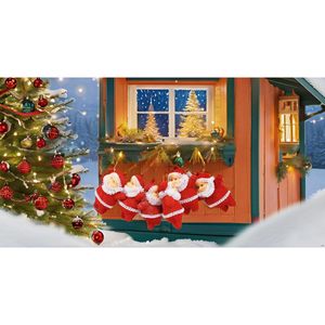 Ensemble de 6 ornements de sapin de Noël de luxe suspendus en forme de wapiti Décorations parfaites pour les fêtes mettant en vedette le Père Noël - Product Image 5