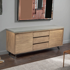 Gabinete de almacenamiento multifuncional de madera de acacia para interiores VN OEM con encimera de cemento - Product Image 3