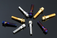 Boulon de jante fendue à 12 points chromé M7x32mm Grade 12.9 avec écrou pour moyeu de roue