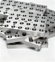 Plaque de base en aluminium usinée CNC à haute tolérance avec plusieurs trous fraisés, plaque d'outillage usinée sur mesure OEM