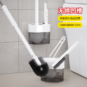 Toilet <b>Brush</b> Holder Wall Mounted White <b>Round</b> Durable Easy To Clean For Home Use - Product Image 5