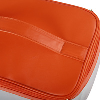 Grande trousse de toilette transparente en PVC - Organisateur de voyage étanche, trousse de maquillage orange personnalisée pour filles