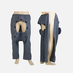 سروال قطني مفتوح من الأسفل بسحاب للمرضى، ملابس رعاية المرضى للعمليات الجراحية، زي موحد من نوع ثوب المريض - Product Image 1