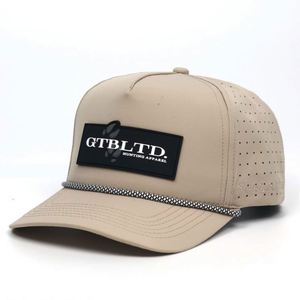 Popular <b>Khaki</b> Color Custom Pvc Patch Waterproof Laser Cut <b>Hats</b> Rope Drilling <b>Hat</b> - Product Image 1