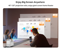 Mini projecteur LCD intelligent portable LED 1080P Full HD 4K Android WIFI rechargeable avec haut-parleurs stéréo HIFI pour smartphone et usage domestique