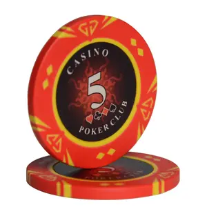 Juego de fichas de póker de cerámica EPT personalizadas, juego de fichas de póker impresas en blanco, llavero de fichas de póker de arcilla de Casino en blanco